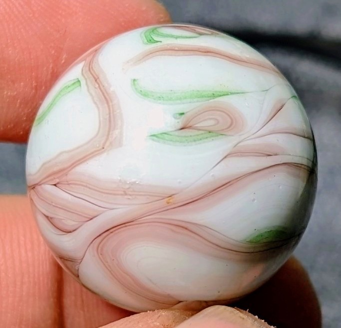 1 & 1/16″+ Massive Busy Veiligglas Opaque Swirl 1950s/1960s Vintage Marbles MM