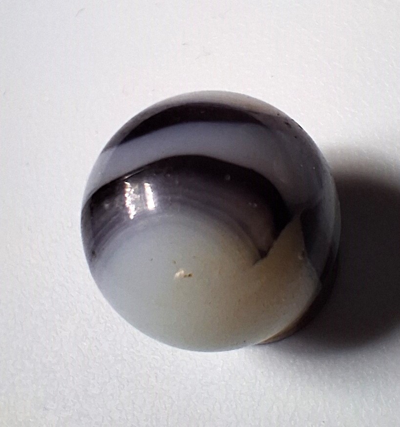Vintage Peltier Glass NLR AV Zebra Marble .62 Inches