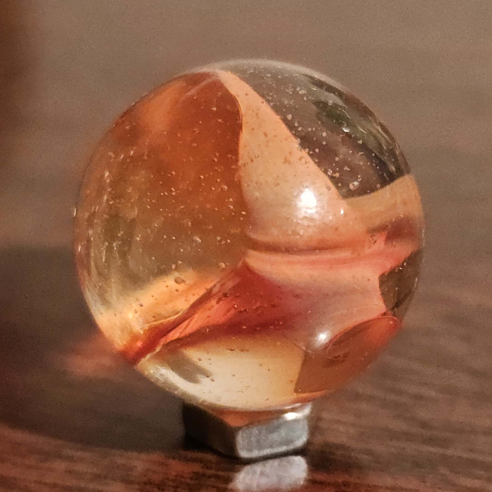 Vintage CE Bogard Orange Floppy Hybrid Shooter .843″ Glass Marble