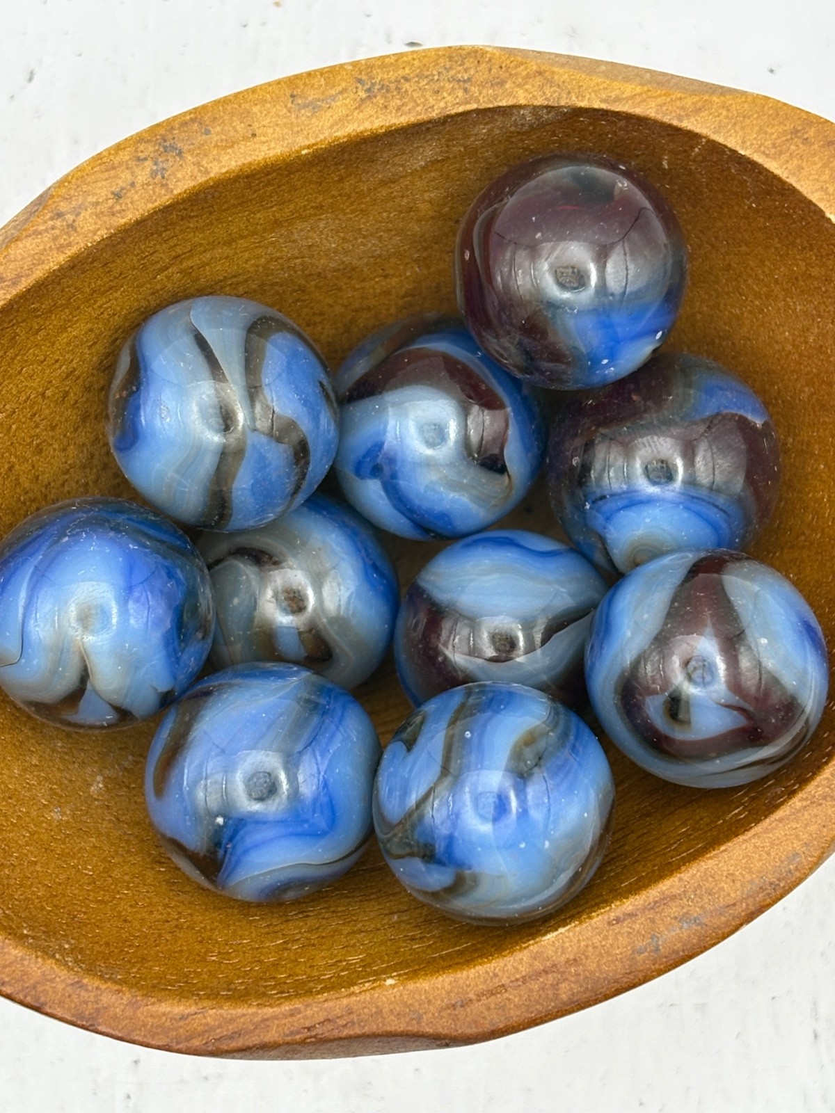 6x 3/4″ Jabo Classics Shooter Lot Blue, Dark Blue UV Reactive