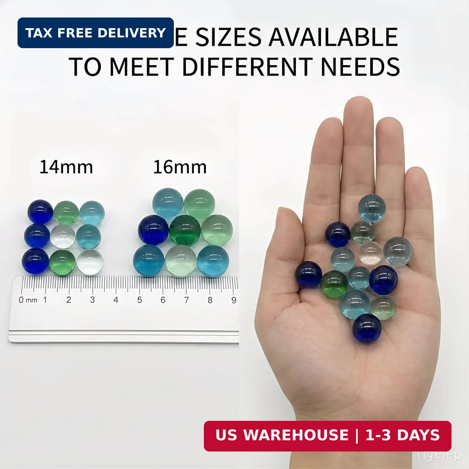 Lagincig 97Pcs Glass Marbles Set 5 Color Mix 14mm & 16mm Sizes for Marble Bounce