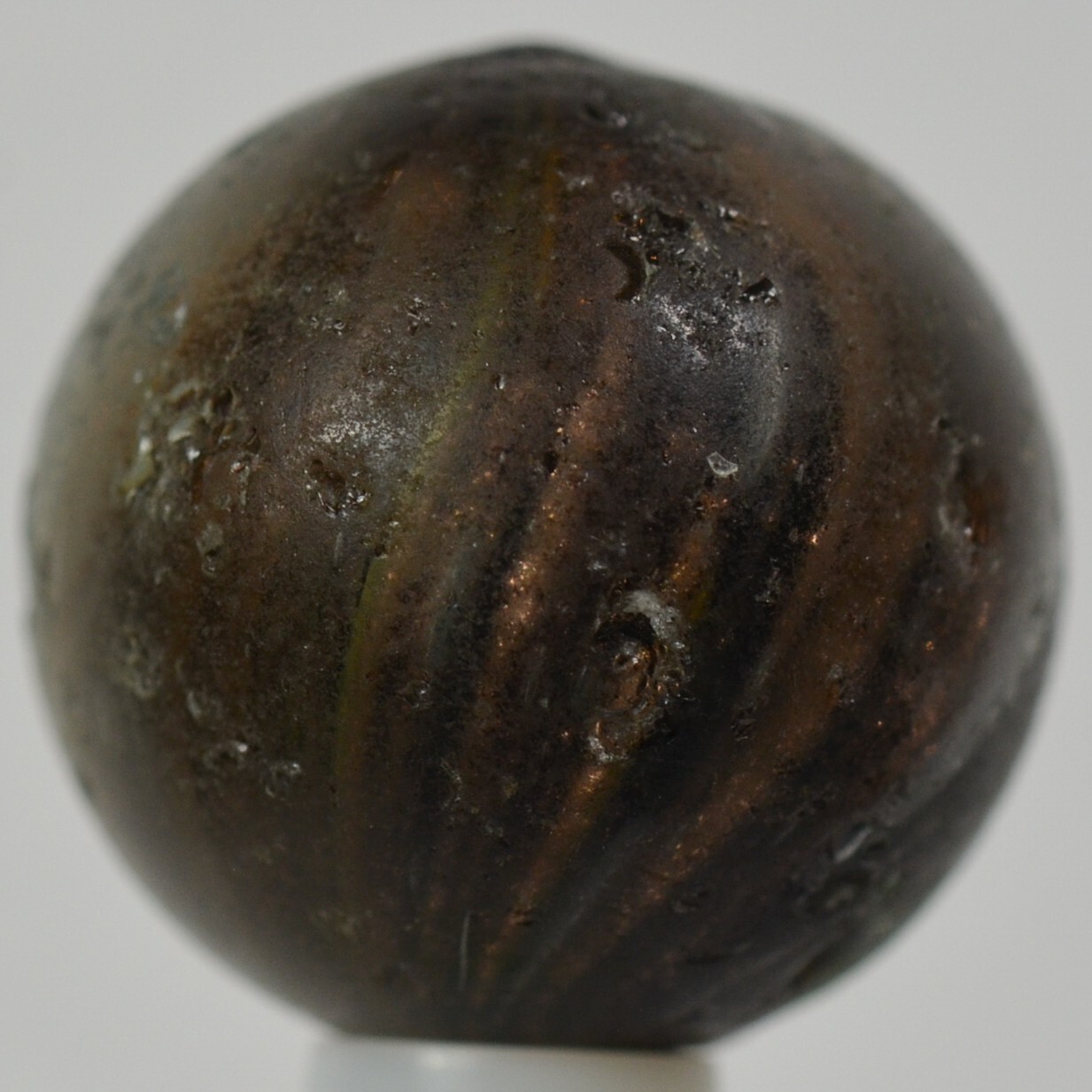 Handmade Black Onionskin Lutz Marble, 360 Lutz 3/4 in, Collectible Germany S1355