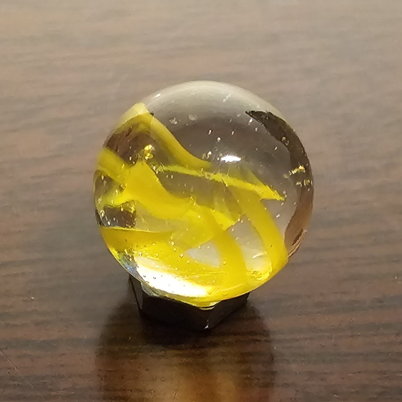 Vintage Vacor Gold Spaghetti Ribbon .593″ Glass Marble