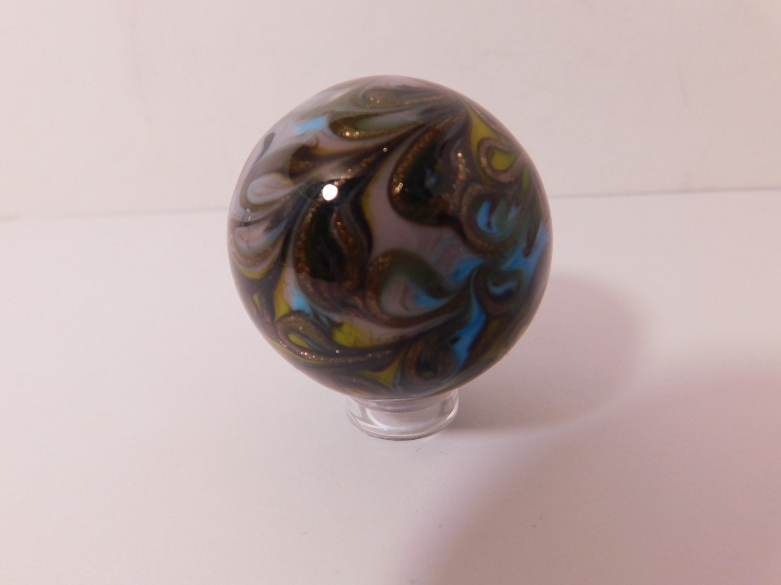 Coolest New Creative Handmade Fancy Swirl Art Glass Marble – 39 MM = 1-7/16″ Dia