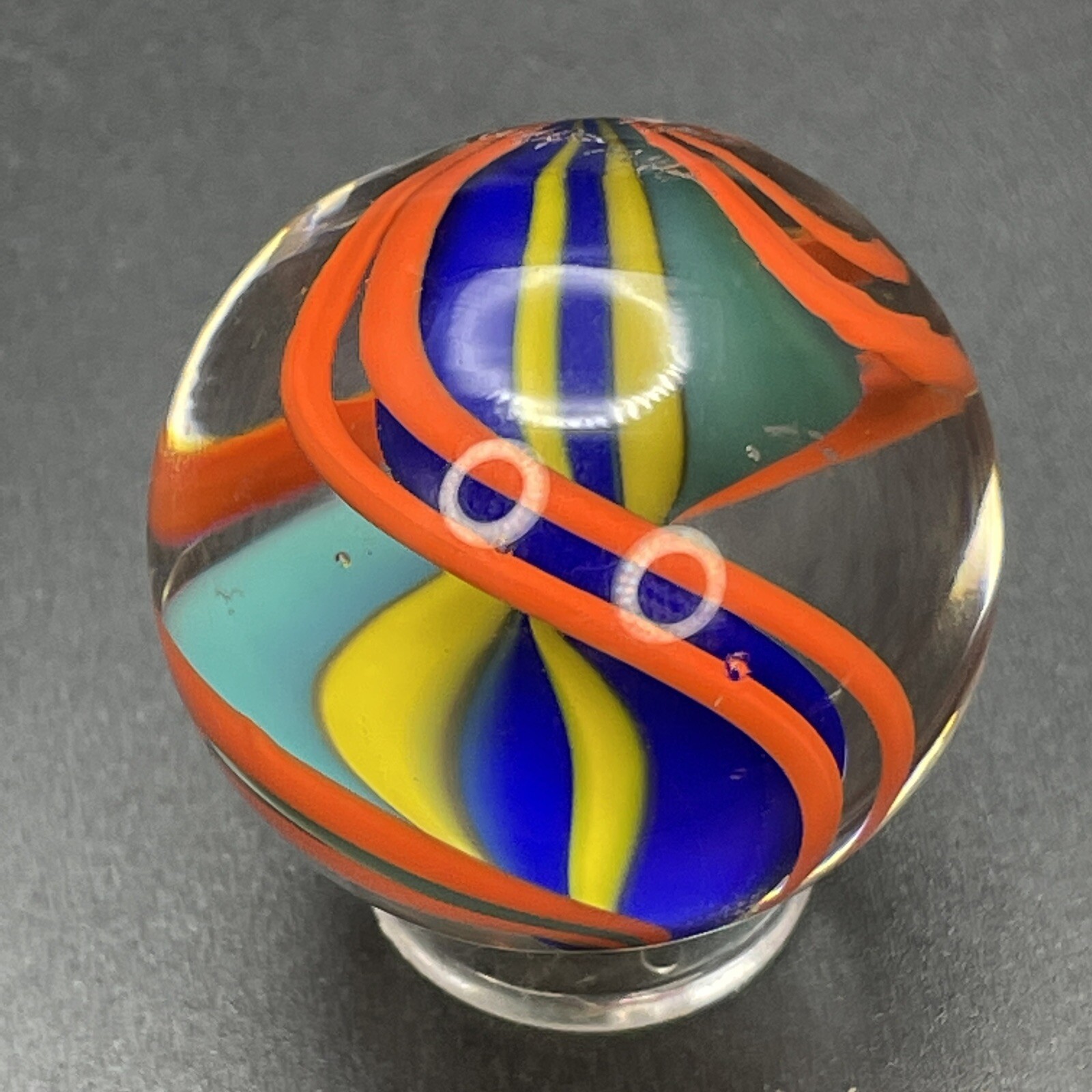 William Murray Contemporary Handmade Ribbon Core Swirl Marble 1-1/4”