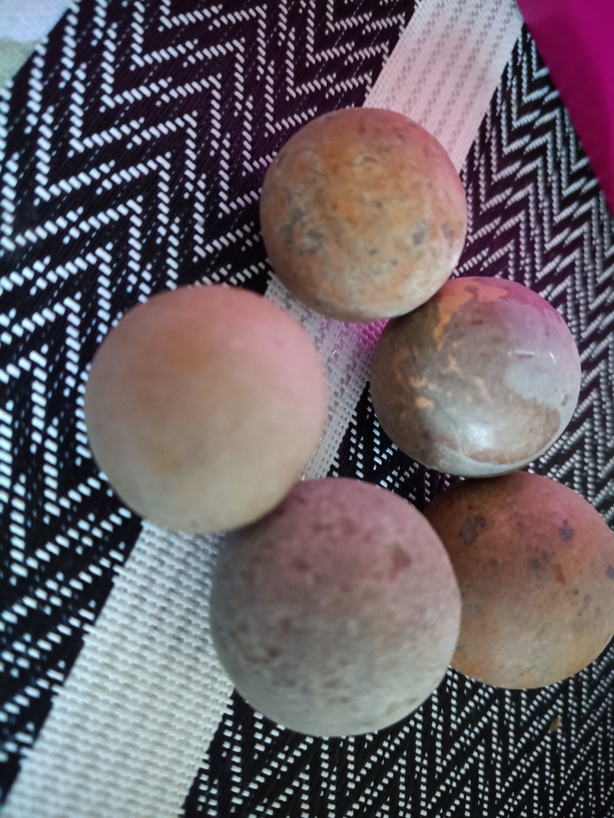 5 17th Century Large Stoneware Marbles