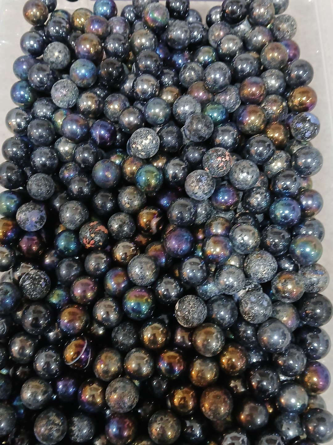 1 POUND Bulk Marbles Lot Nm/M Vtg OLD GLASS Vacor/Mega Meteor Galaxy Milky Way