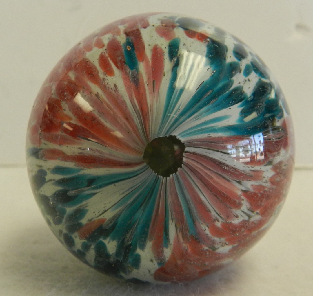 #20591m Huge Vintage German Handmade Single Pontil Onionskin Marble 1.76 Inches