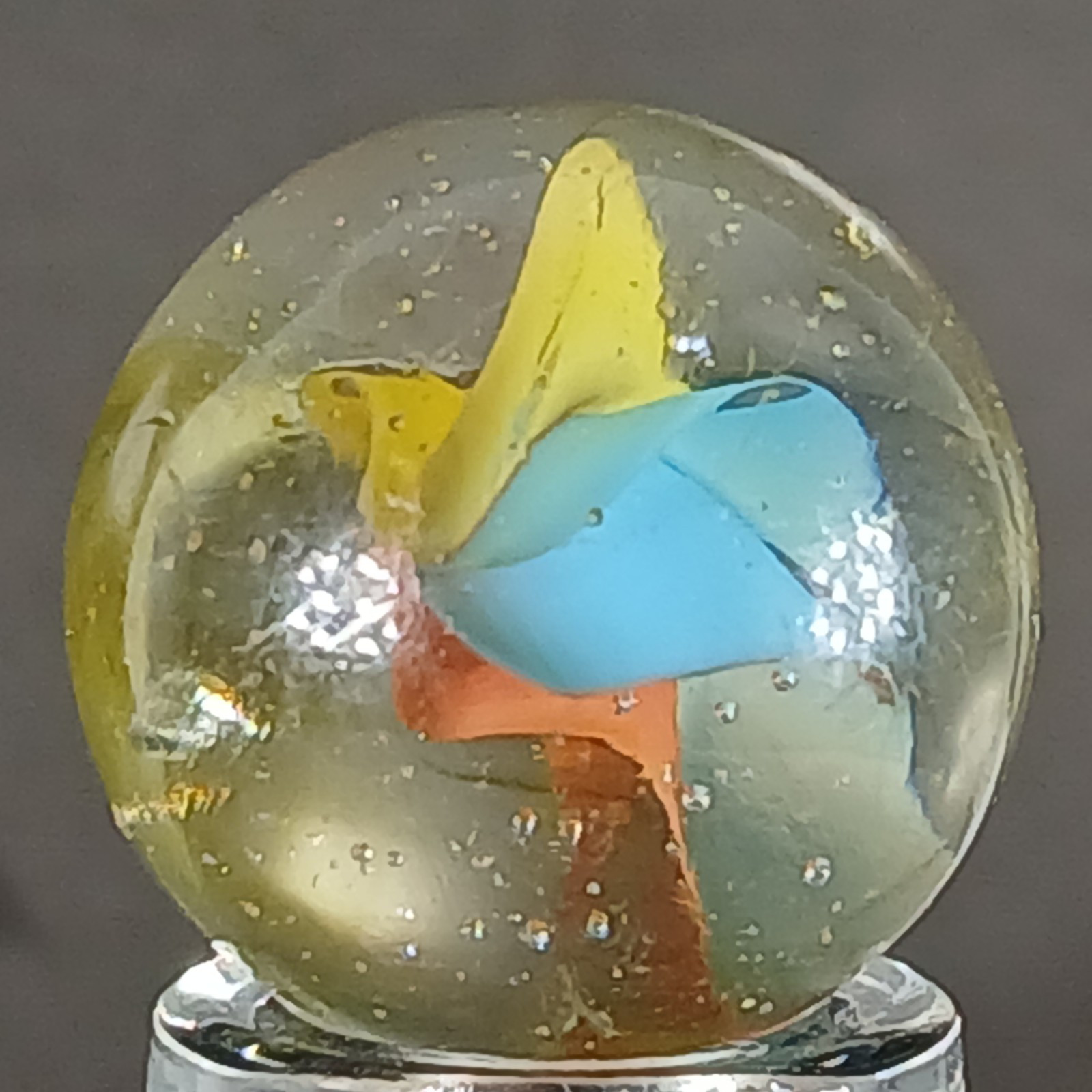 Vintage Tri-Color Hybrid Cat’s Eye Marble .59 Inches Near-Mint Condition
