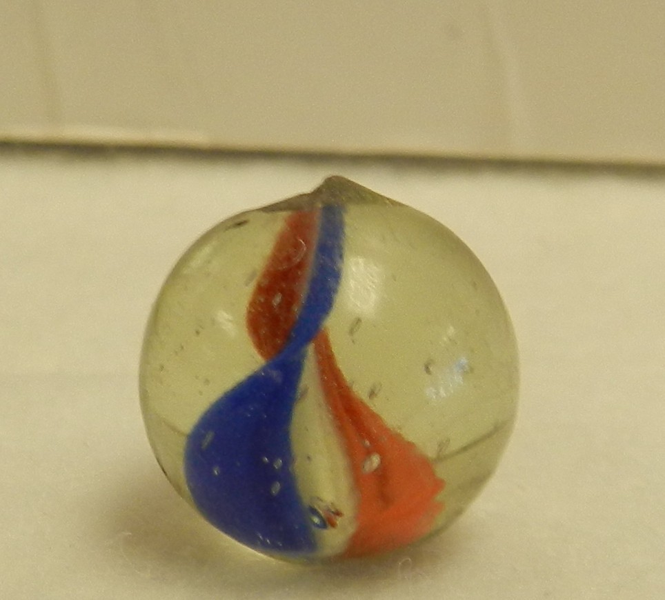 #20180m Naked Single Ribbon Vintage German Handmade Swirl Marble .61 Inches