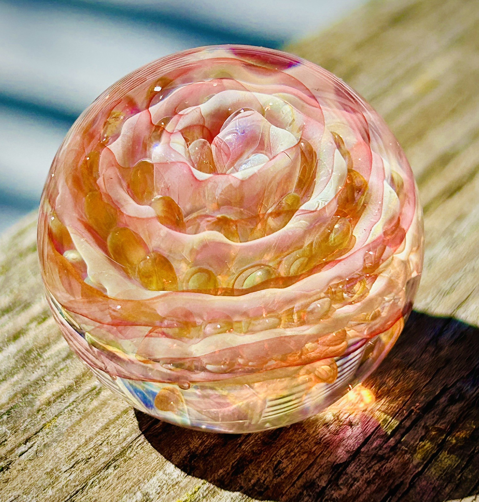Contemporary Art Glass Marble 1.25″ Fumed Borosilicate MIB Handmade Boro Boyle