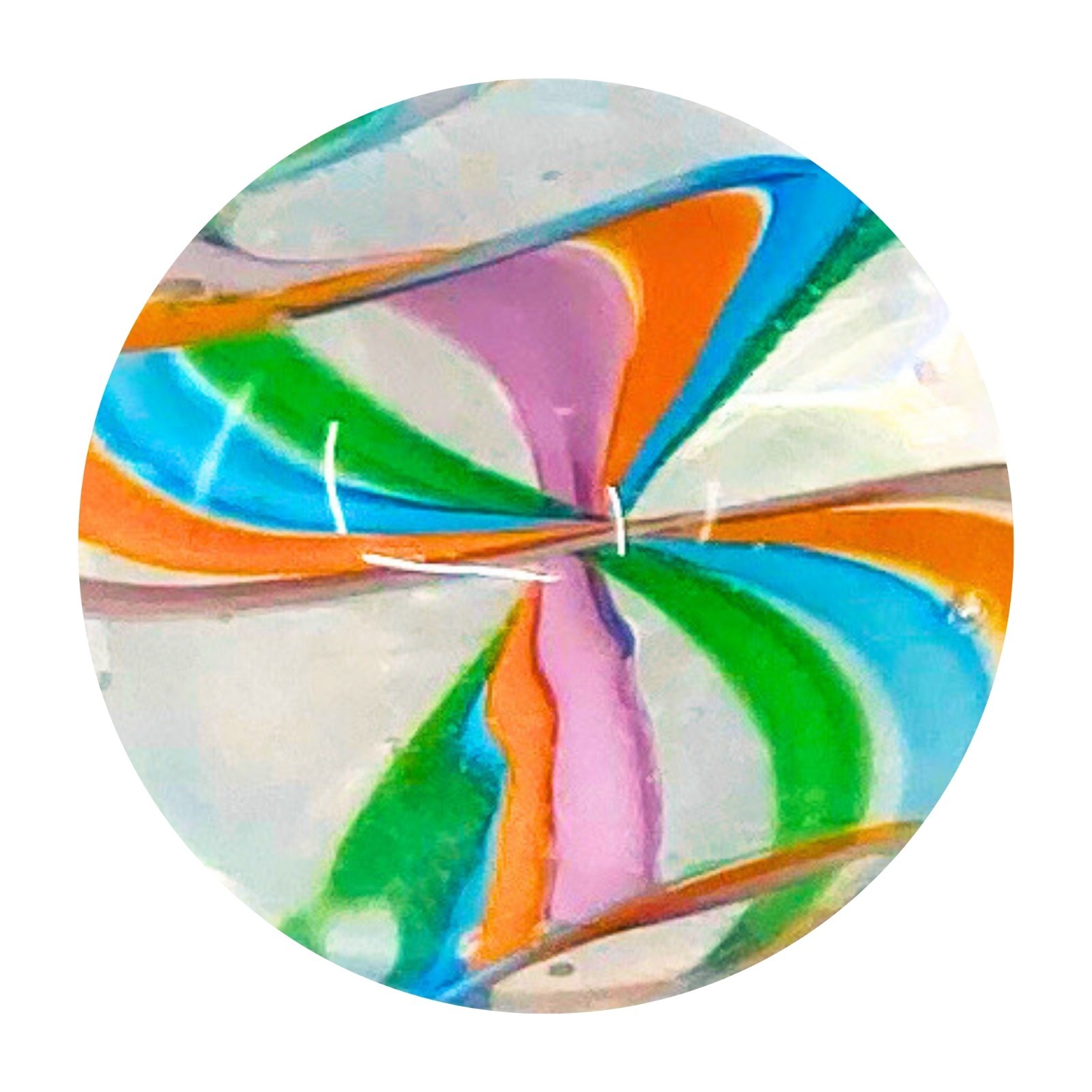 22mm AI Helix SWIRL Ribbon Handmade art glass Marble 7/8″ SHOOTER + Stand