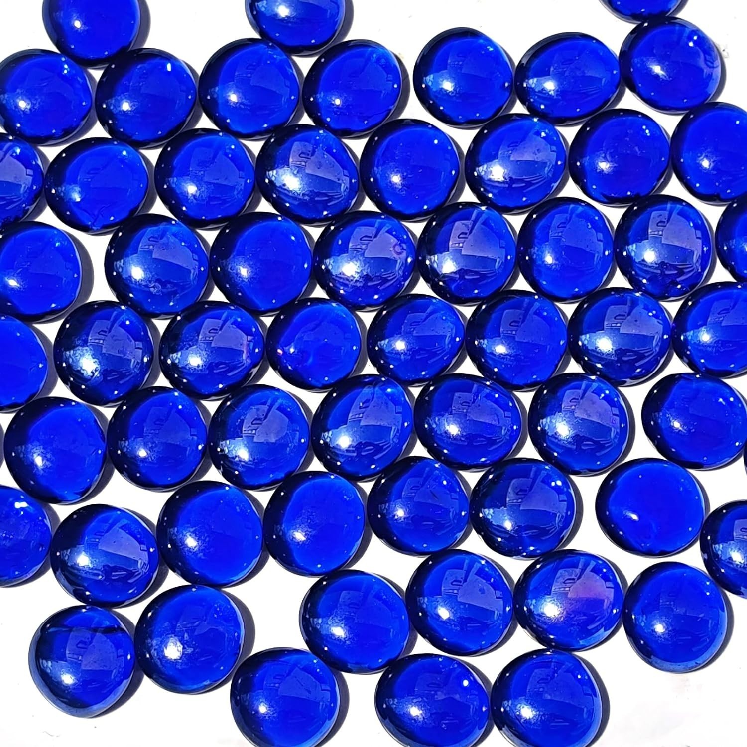 Elegant 0.5lb Dark Blue Glass Beads – 45-50 Decorative Pebbles for Crafts & More