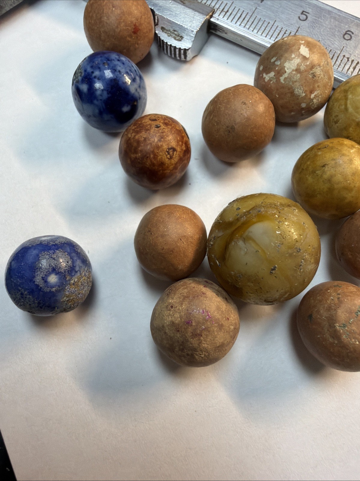 Vintage Stone Marbles Set With Pouch 14mm+18mm Shooter Jasper/Sodalite/Tiger Aye