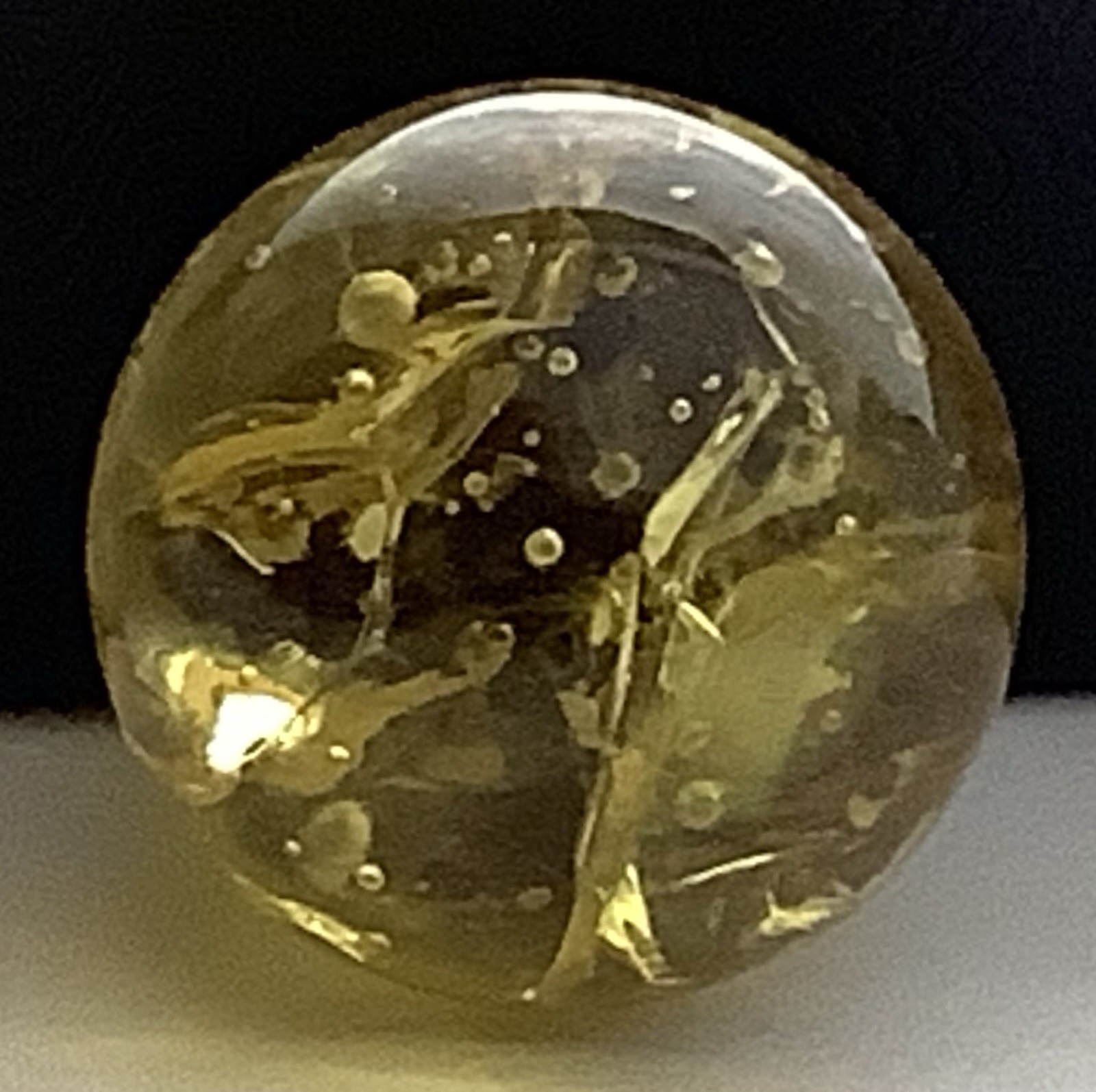 Vintage Estate Gold Vitro Crackle Glass Marble 8/16” Bubbles