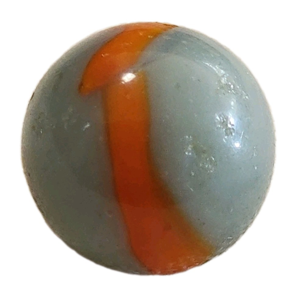 Vintage Peltier Rainbo Gray Orange Patch Ribbon Marble 9/16″ 14mm