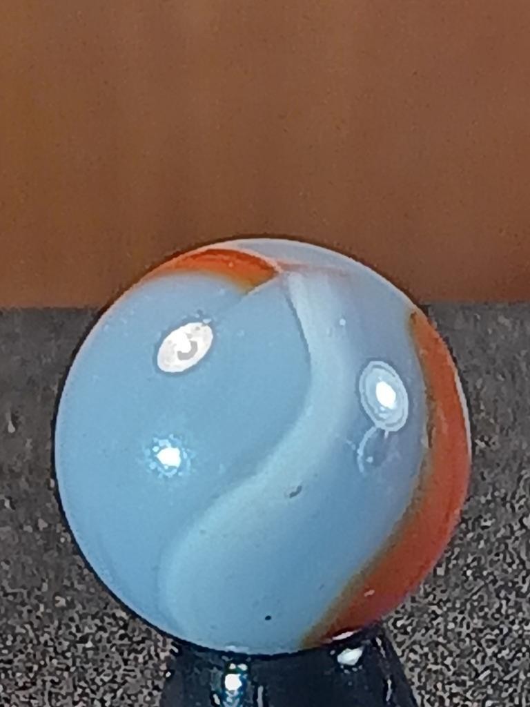 9/16″ Peltier Imperial Reds Celestial Blue & Pearl Rainbo NM Serious Marble B276