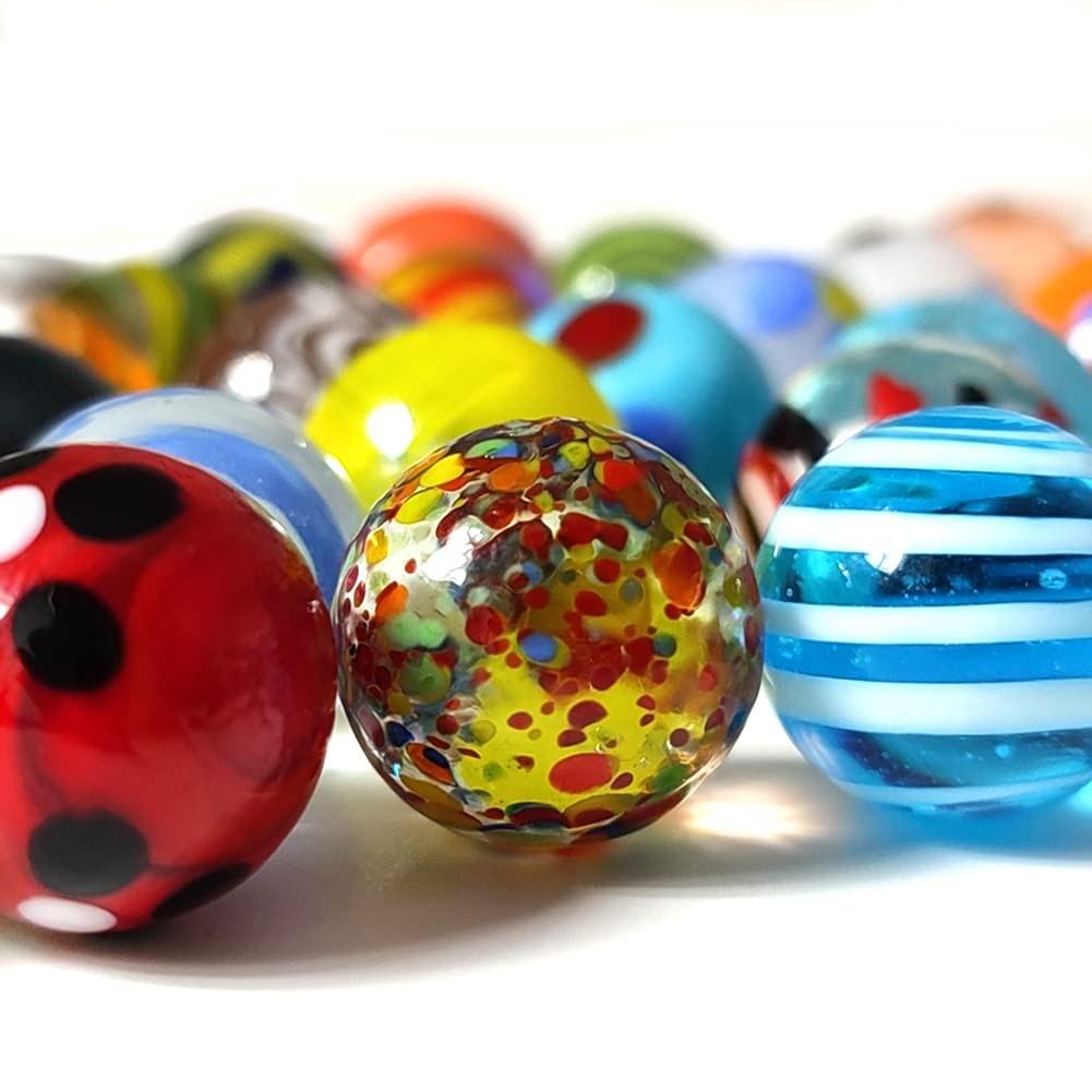 42pcs Marbles for Kids Enthusiasts 0.63 inch Small Handmade Glass Decoration …