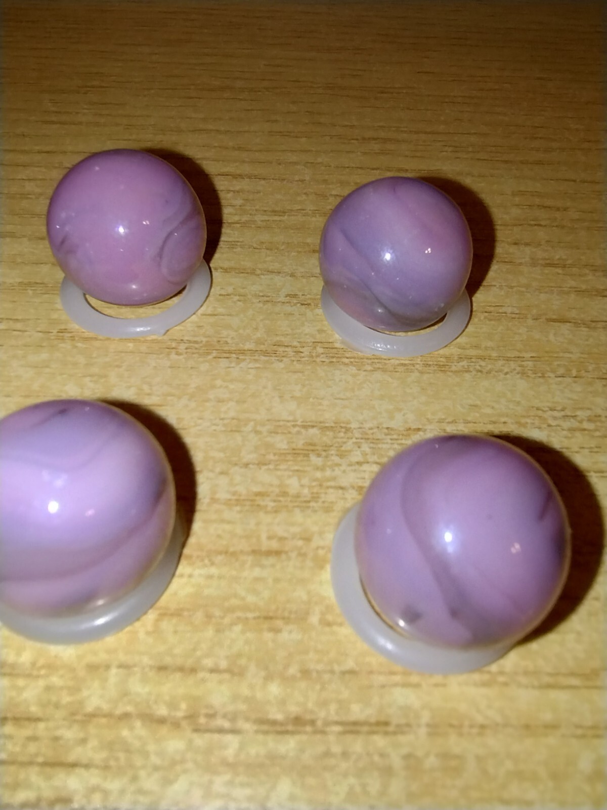 Vintage Lot of 10 Champion Agate Company Pink Purple Lavender Swirl 5/8″ Marbles