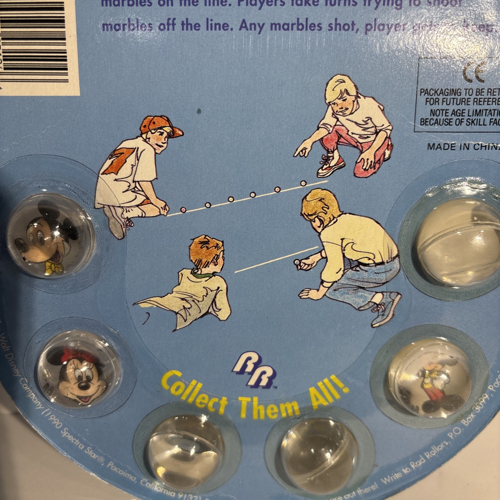 Vintage 1990 Mickey Mouse Rad Rollers Action Marbles Disney Spectra Star NOS