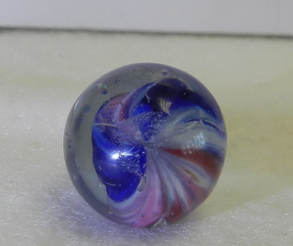 #20441m Small .56 In Vintage German Handmade Shrunken Onionskin Marble