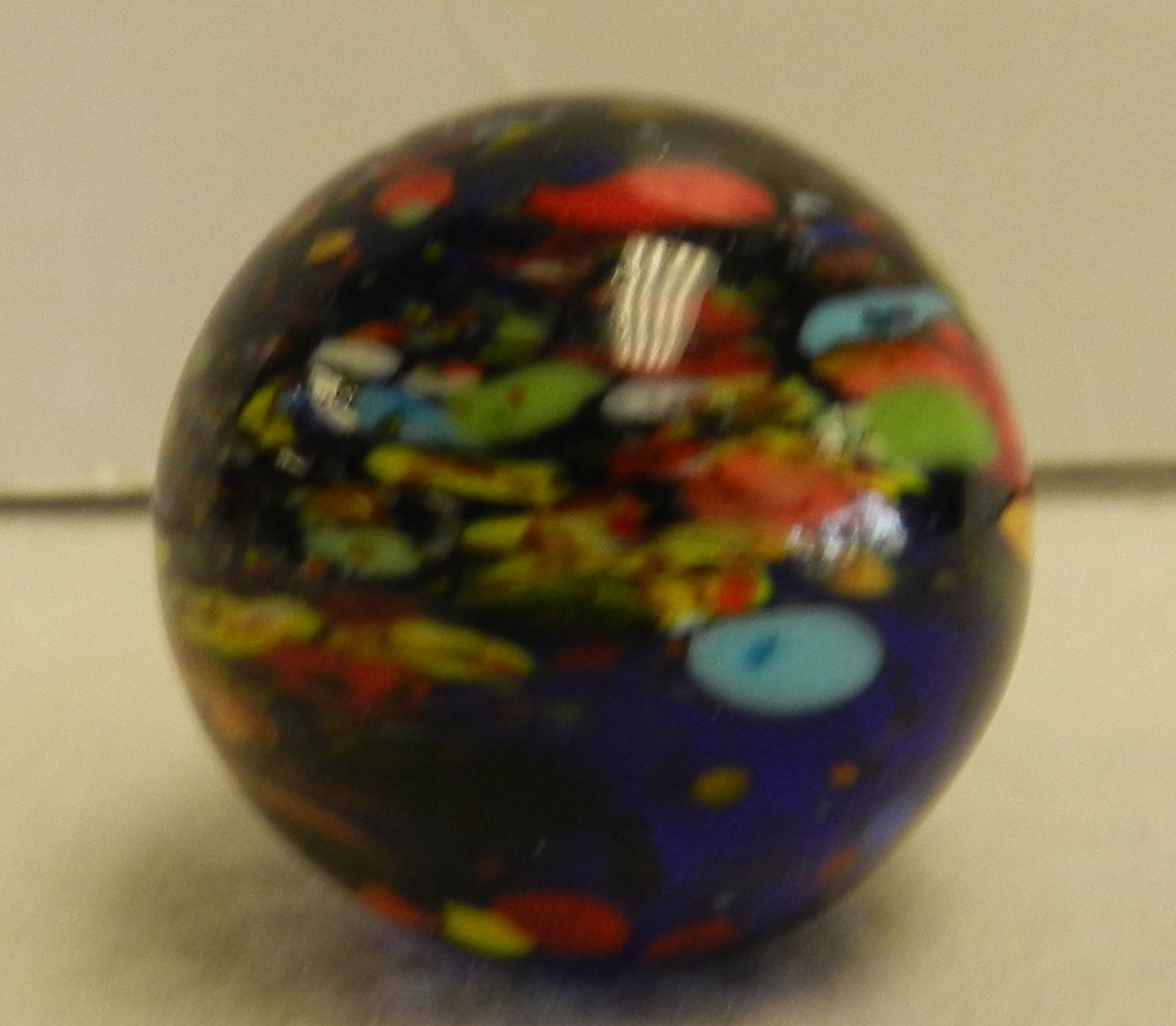 #19963m Guinea Like Handmade Contemporary Keith Baker Marble Cobalt Base Glass