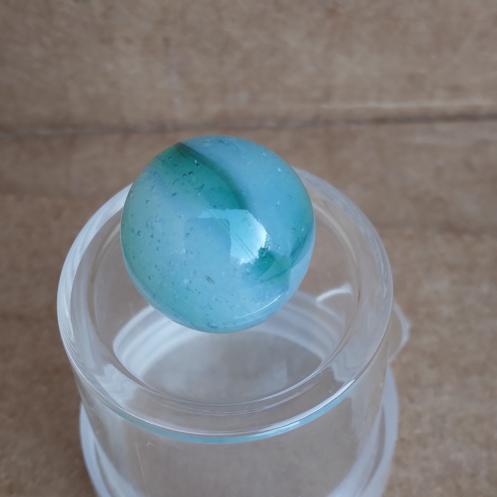 .57″ Vintage Rainbo Marble- Seedy Blue Green- Kokomo Peltier