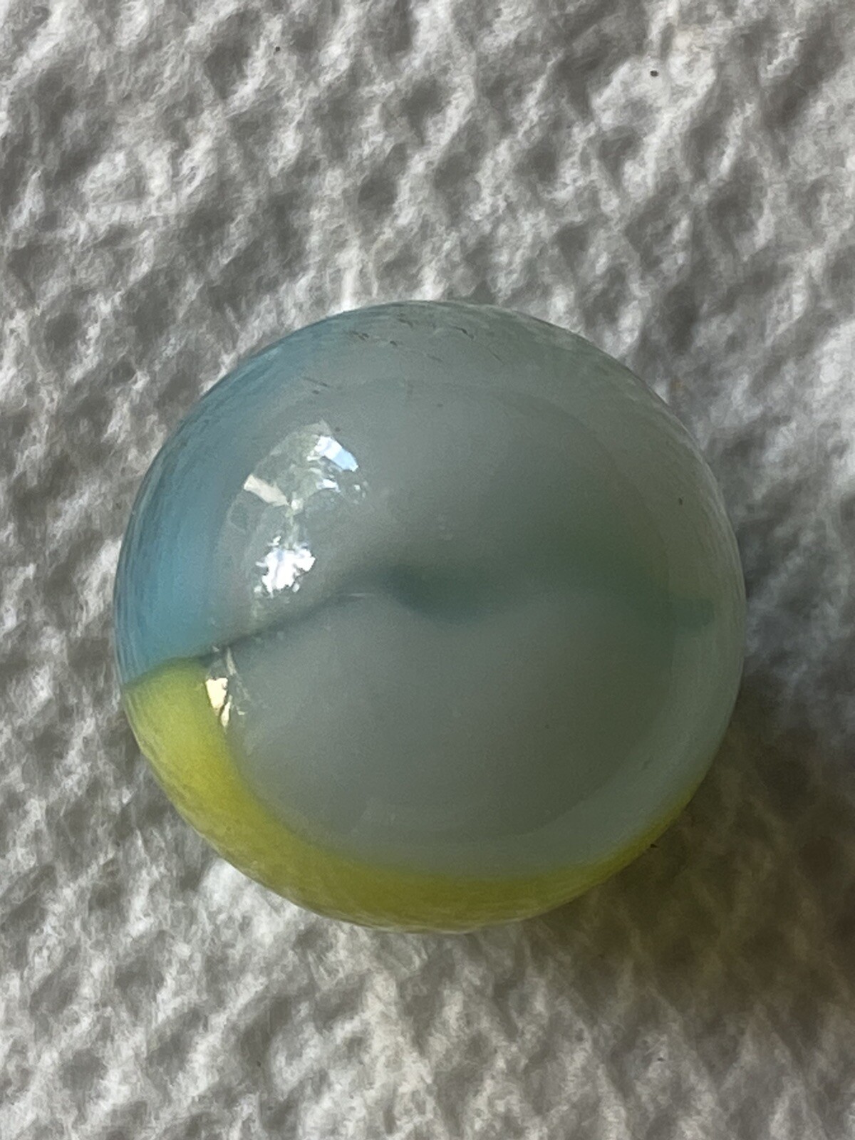vitro agate marble Florida Sun Lemon Yellow Aqua Tropical Swirl 5/8.