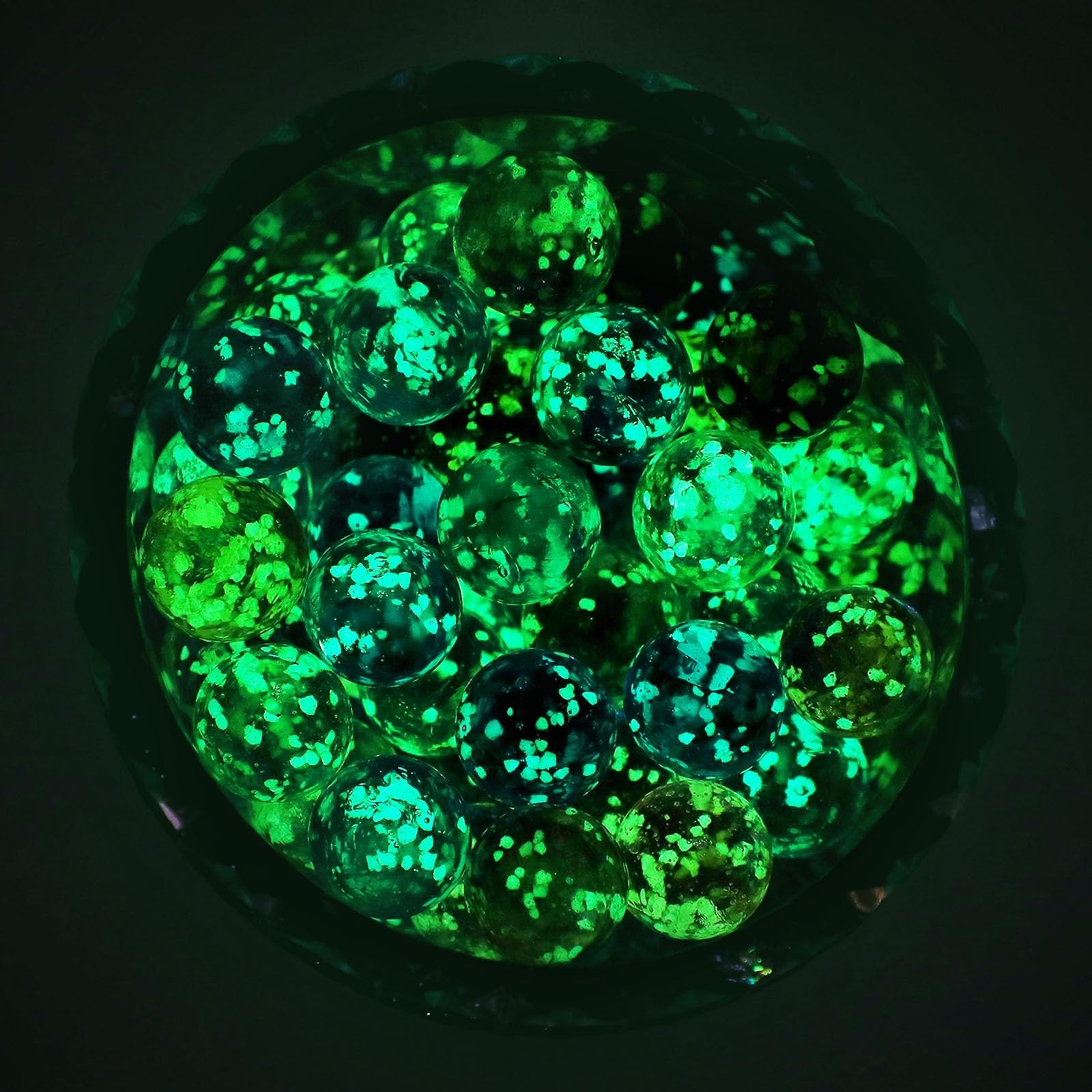 100 Colorful Glow in the Dark Glass Marbles – Luminous Multi-Color for Games & D