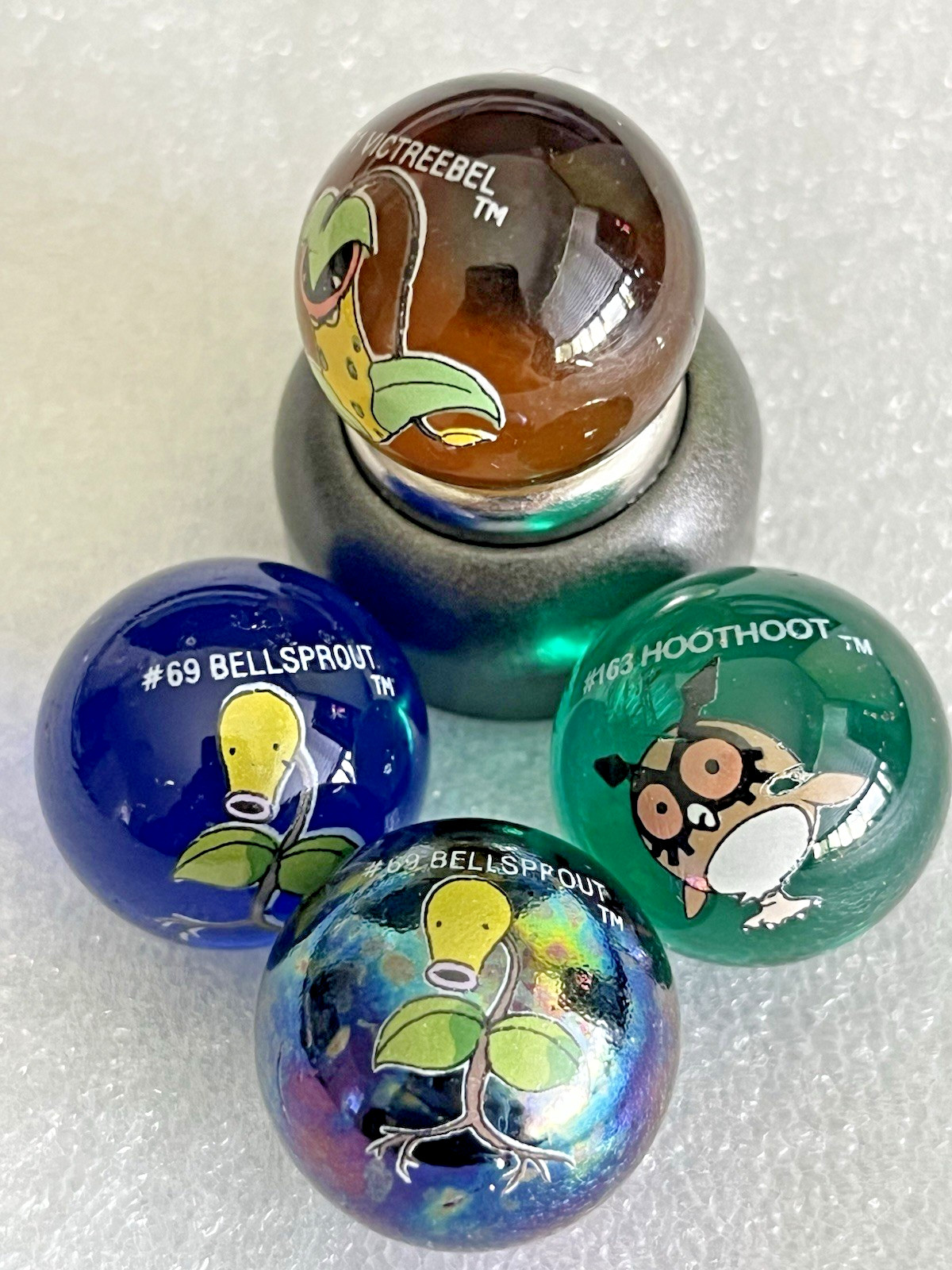 Vintage Pokémon Marbles Bellsprout Victreebel Hoothoot Evolution Set Rare