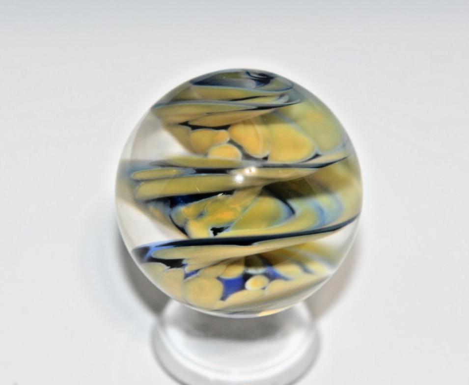 Contemporary art glass handmade borosilicate spiral marble 1.742-1.7774 inches