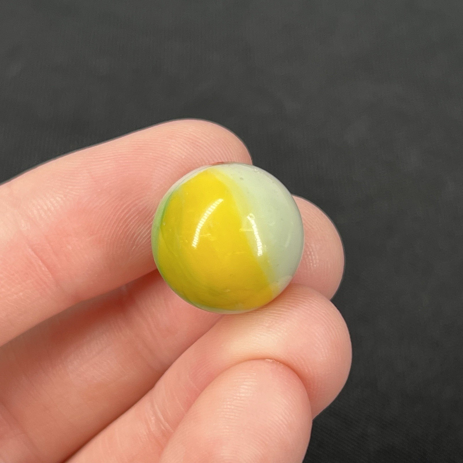 VTG Glass Marble Christensen Akro Peltier Vitro .6” Orange Yellow Green