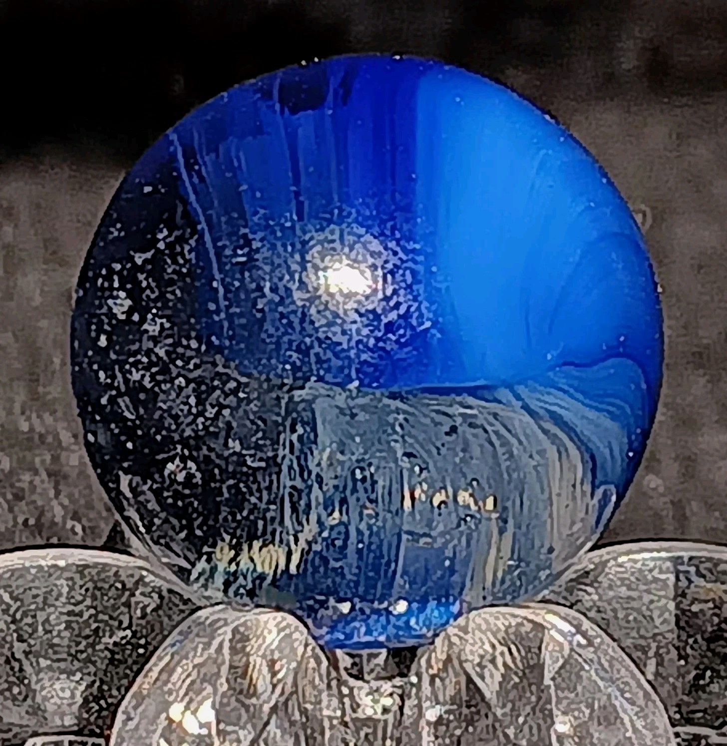 Vintage Akro Agate “Popeye Patch” Corkscrew Marble. .55″ Wet Mint. Beautiful
