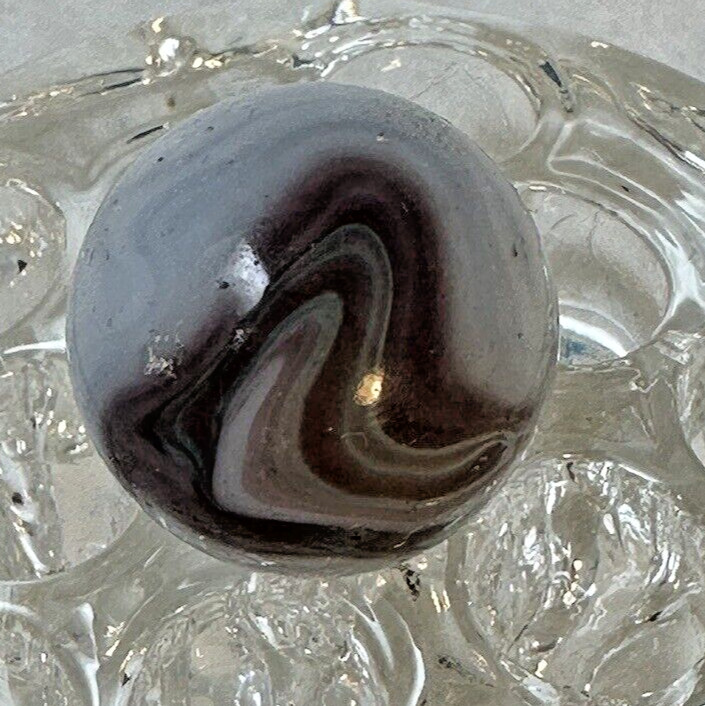 19/32 LIGHT BLUE OPAQUE WHITE RED/PURPLE SWIRLS OF COLOR SHOOTER MARBLE