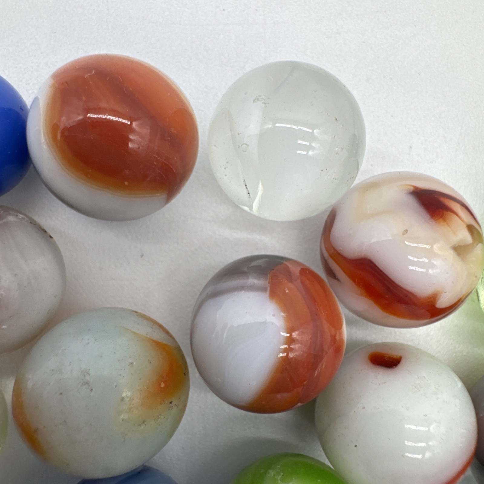 (71) Vintage Akro Agate? Swirl Glass Marble Marbles Various Makers Lot