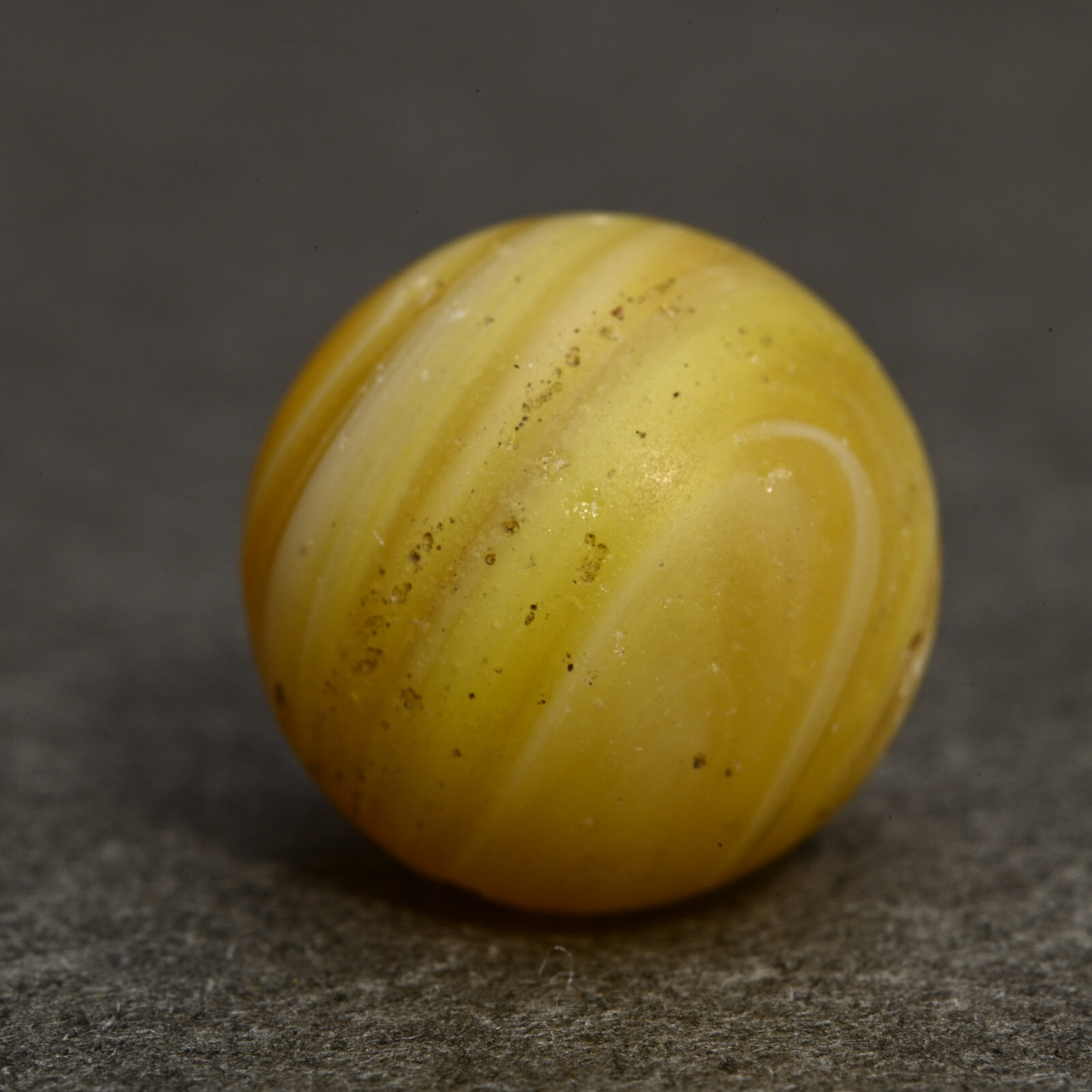 Older Vintage European Czech Bullet Mold Marble Tactile Lemon 13.9mm 17/32”