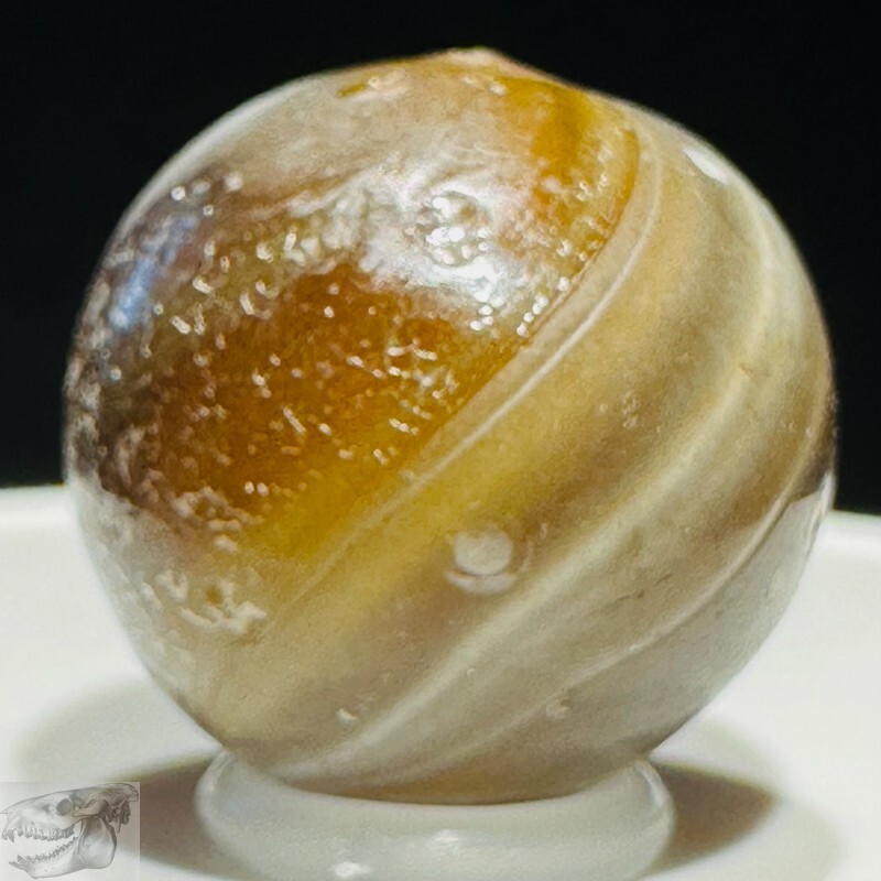 Handmade Caramel Swirl Marble, 3/4 in, Germany, 1860-1920, Good+ Cond., S805