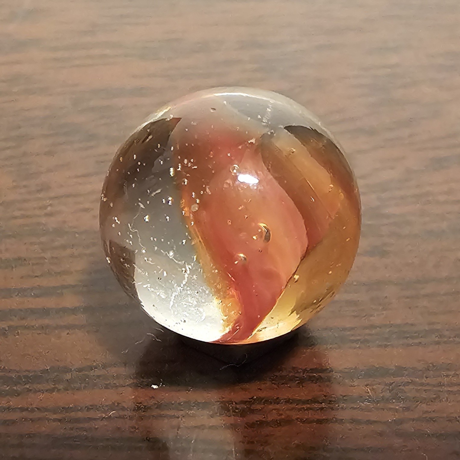 Vintage C. E. Bogard Rose 4 Lobe Hybrid Cats Eye .625 Glass Marble