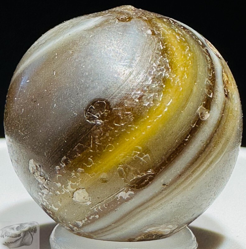 Handmade Caramel Swirl Marble, 3/4 in, Germany, 1860-1920, Good+ Cond., S805