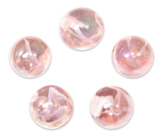 3 Packs of 5 – 25mm Medusa Jellyfish Glass Shooter Marbles Pink w White Swirls