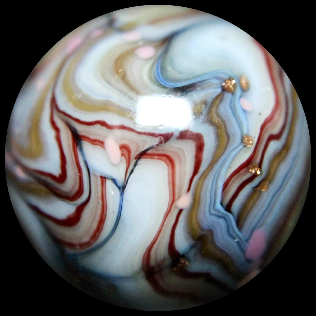 JABO Gold Medal Marble Collector Series: BIG Baby Blue Lutz Guinea 0.784″