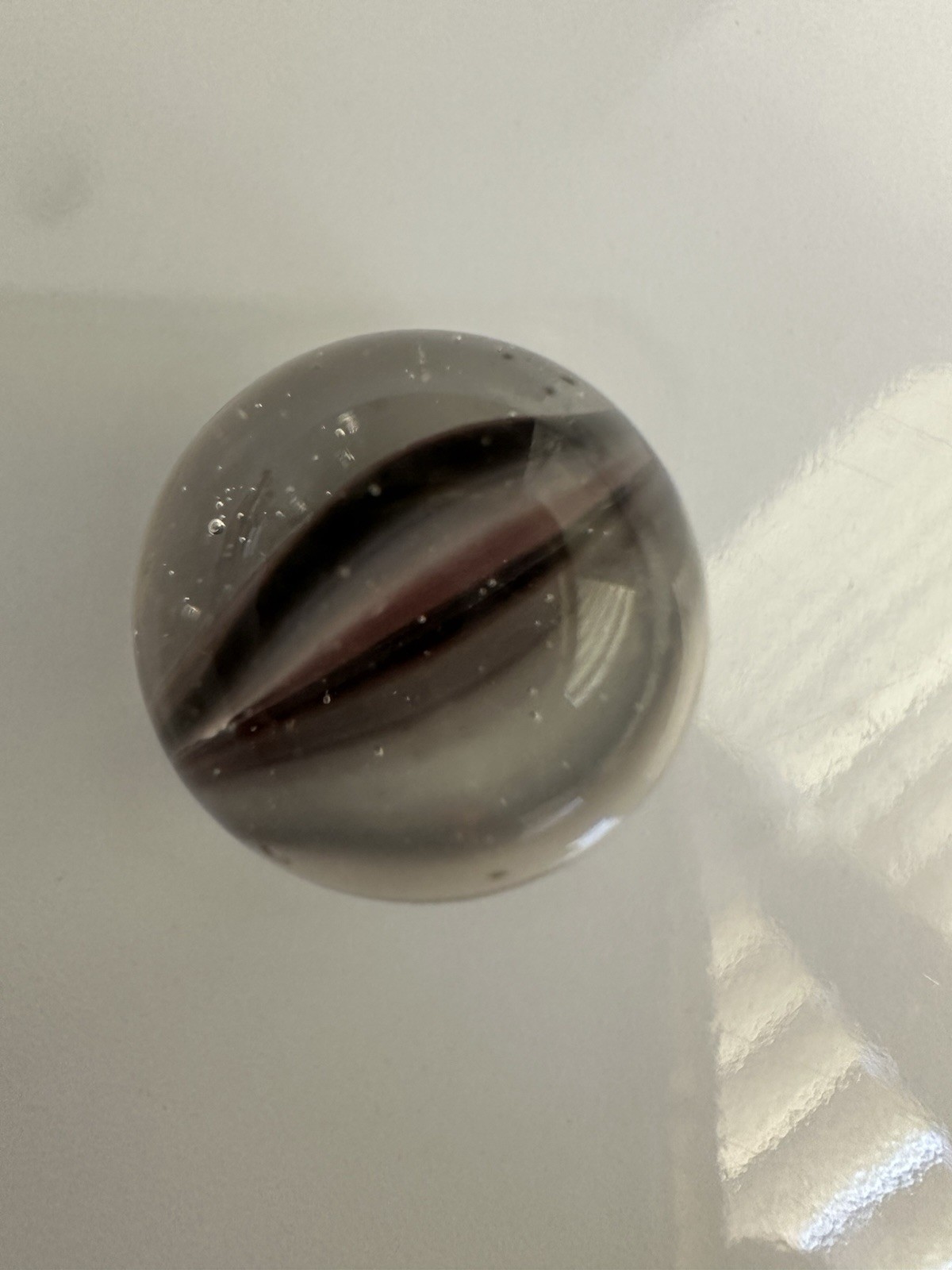 Glass Marble Swirl Black White Brown