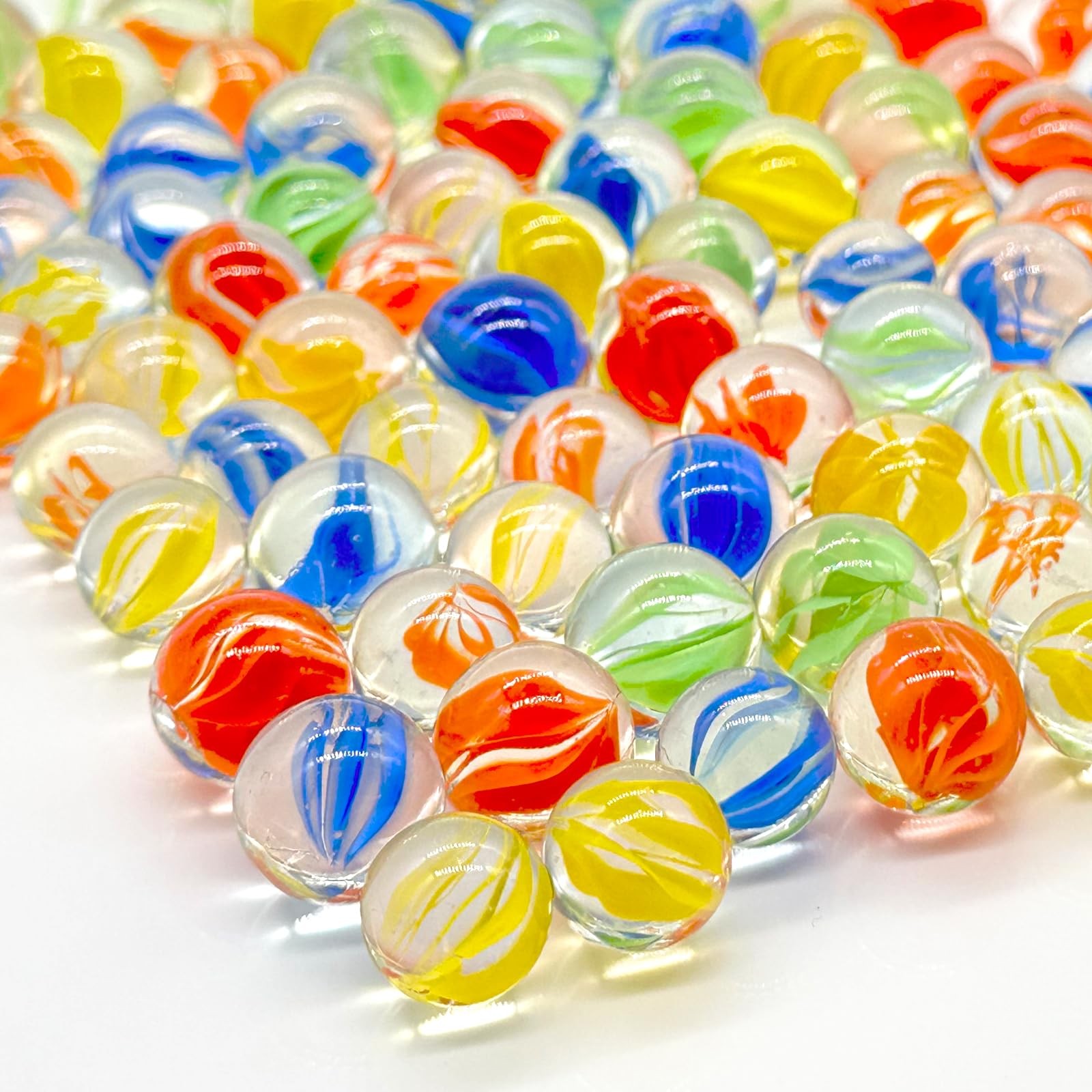 Lagincig 100Pcs Glass 0.63 inches x 0.55 inches, Red, Green, Yellow, Blue