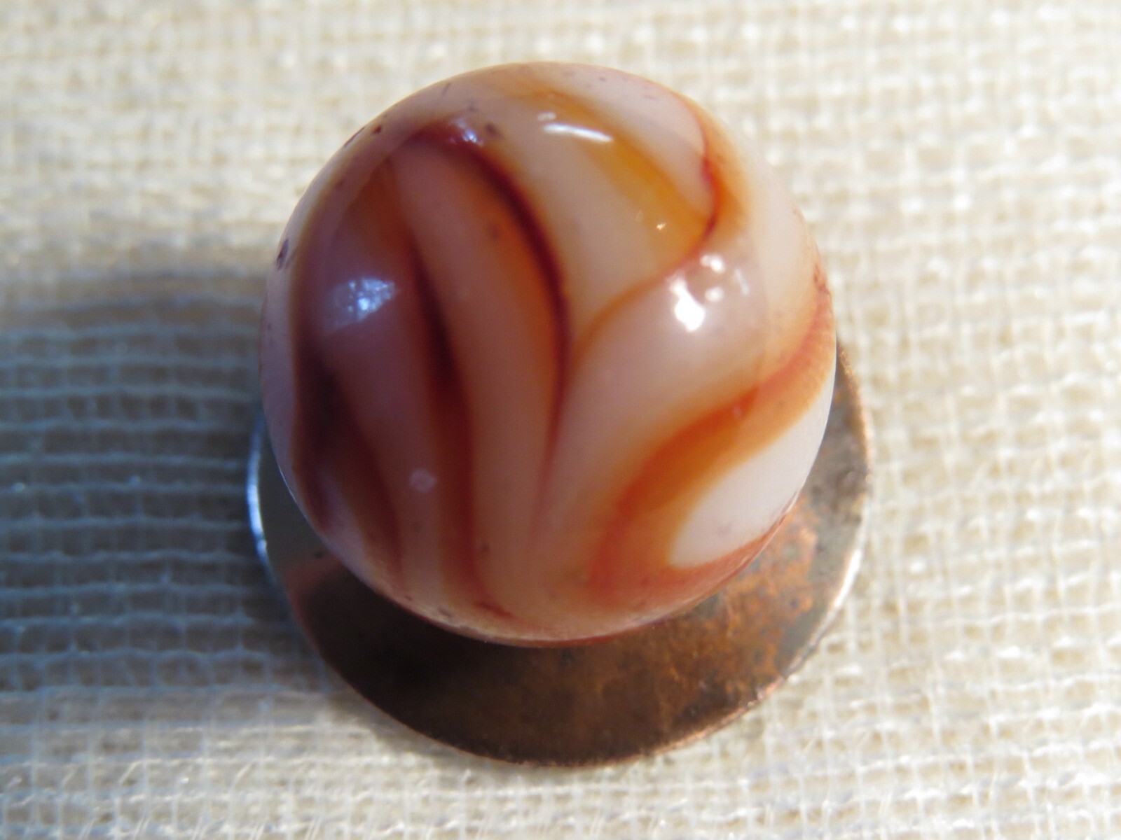 Vtg. Alley WV Marble 1929-1949 Opaque Brown Swirl Near Mint + Beautiful