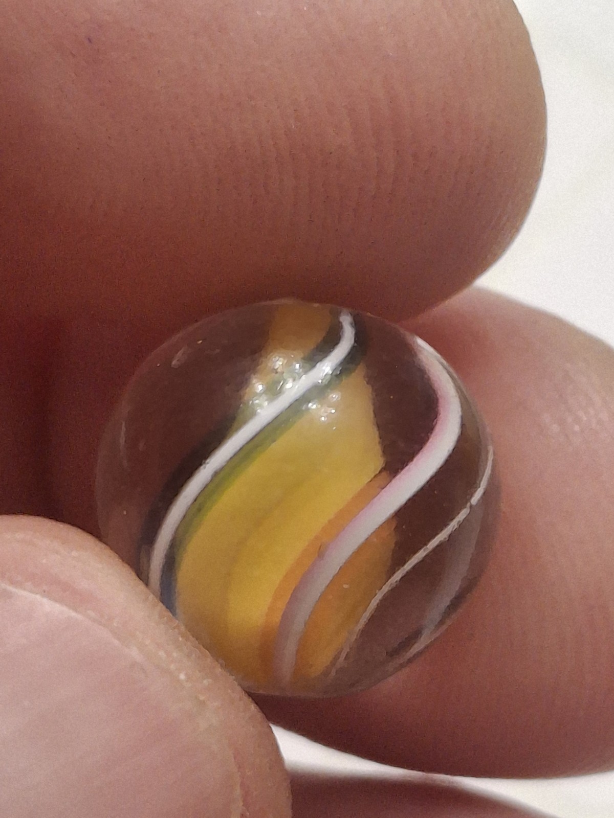 Handmade German Ribbon Core Swirl Marble 1/2″ +