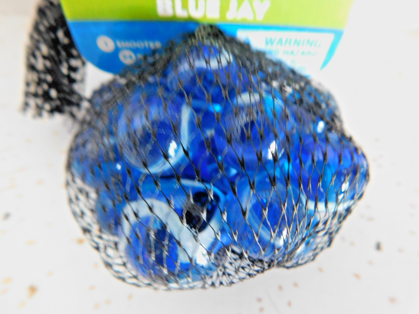 Mega Marble BLUE JAY MARBLE NET 24 Player Marbles & 1 Shooter Marble