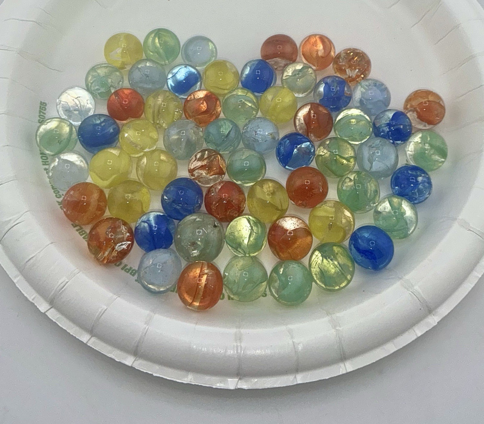 Bag Of 60 Vintage Cats Eye Marbles Collectible