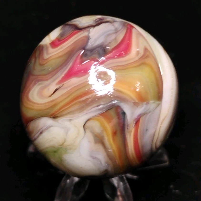 1.02″ UNIQUE JABO/D.A.S. MARBLES W/ GOLD LUTZ ROAD💥SWIRL TOYS NM+