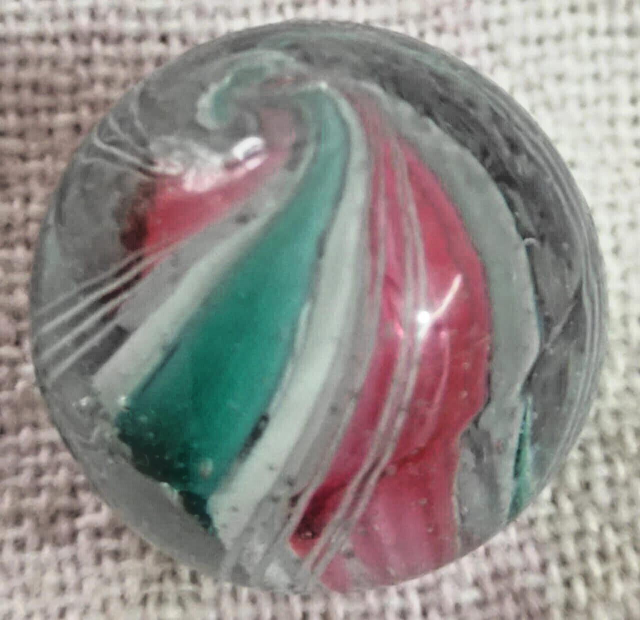 TOY MARBLE .72,4 divided ribbon core jelly 2 pink 2green with white cage threads
