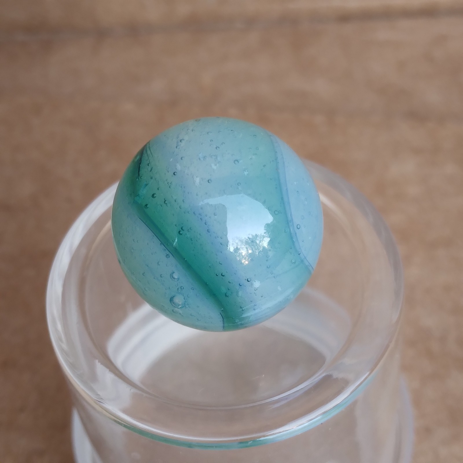 .57″ Vintage Rainbo Marble- Seedy Blue Green- Kokomo Peltier